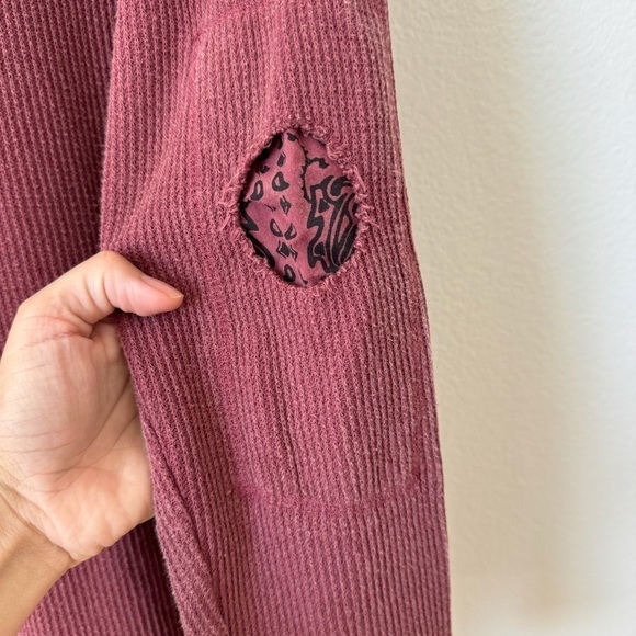 Free People We the Free Fall for You Henley Thermal Cranberry Burgundy XS - Picture 14 of 17